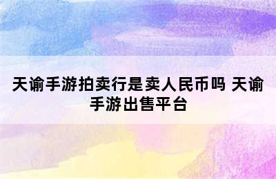 天谕手游拍卖行是卖人民币吗 天谕手游出售平台